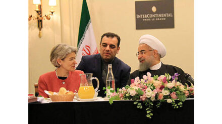 Sprachen über Welterbe, aber nicht über Holocaust-Karikaturen: Bokova und Rohani