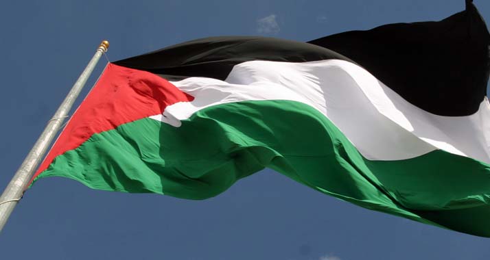 Zwei Soldaten haben eine palästinensische Flagge entwendet und angezündet