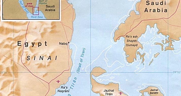 Die Brücke könnte Saudi-Arabien mit der Insel Tiran verbinden und von dort weiter zur Sinai-Halbinsel führen
