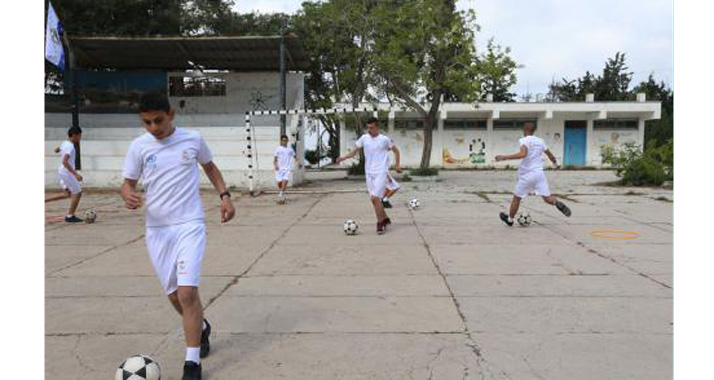 Palästinensische Jugendliche waren während der Trainingseinheit mit der Real-Madrid-Vertretern auch mit von der Partie