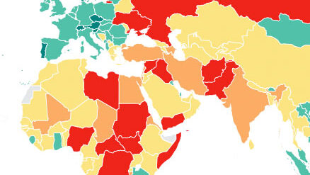 Die Farben zeigen es: In Nordafrika und Nahost geht es besonders kriegerisch zu