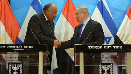Sprechen sich für Verhandlungen aus: der ägyptische Außenminister Schukri (l.) und Israels Premier Netanjahu