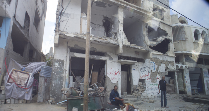 Ein zerstörtes Haus im Gazastreifen im Jahr 2014