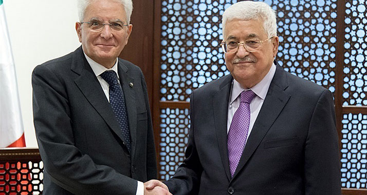 Mit Abbas sprach Mattarella (l.) über die Restaurierung der Geburtskirche ...