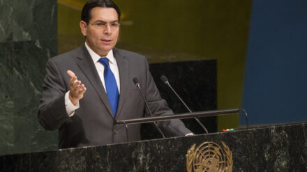Der israelische UN-Botschafter Danny Danon spricht vor der UN-Generalversammlung in New York