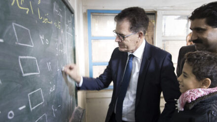 Im Gazastreifen besuchte Entwicklungsminister Müller auch eine Schule