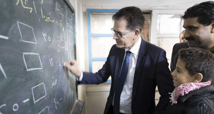 Im Gazastreifen besuchte Entwicklungsminister Müller auch eine Schule