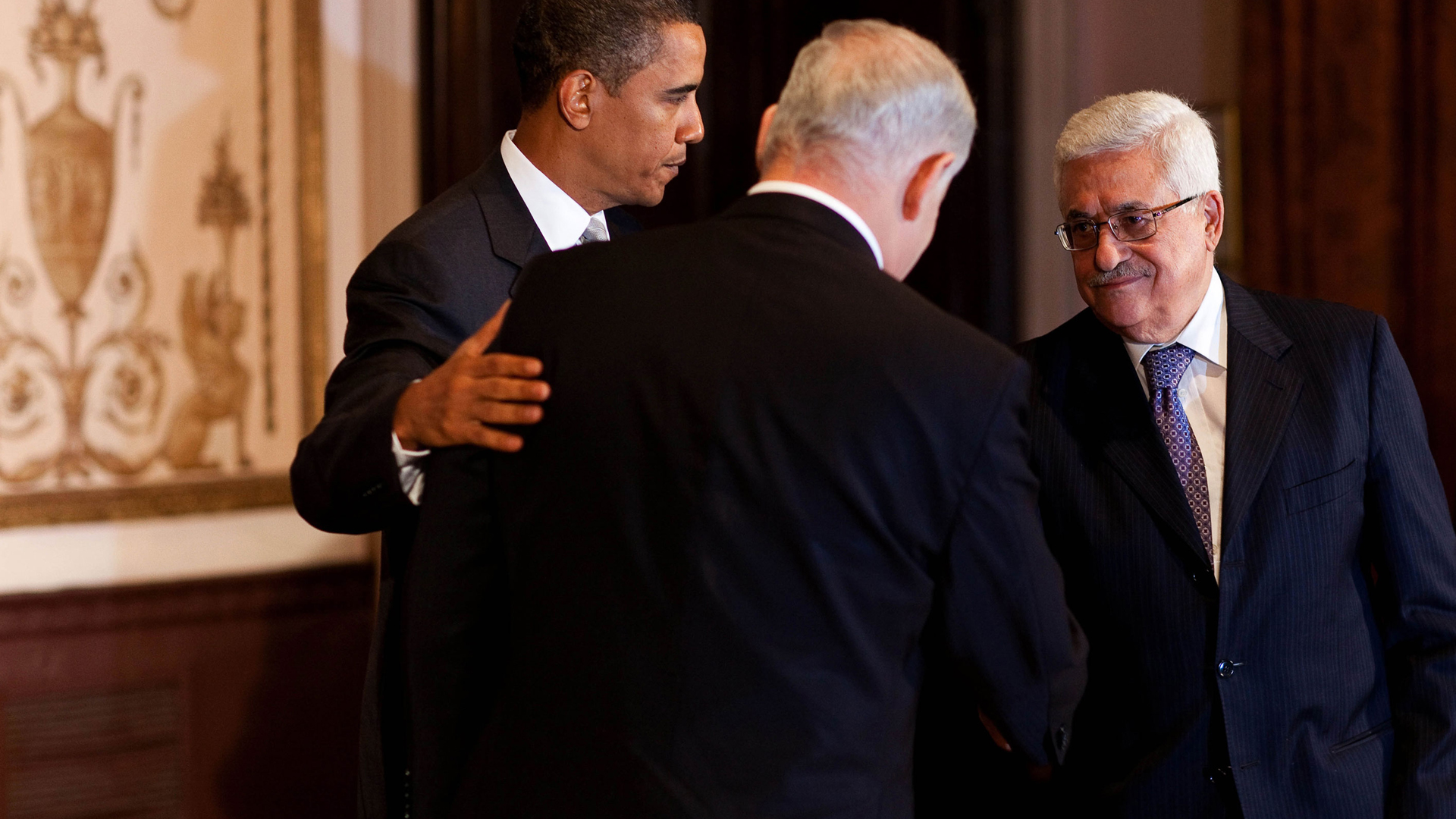 22. September 2009: Obama, Abbas und Netanjahu im Waldorf-Astoria-Hotel in New York am Rande der UN-Vollversammlung