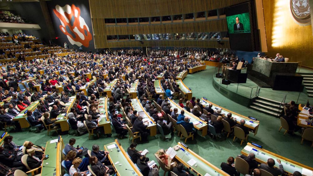 Abstimmung bei den UN – die 54 Staaten des afrikanischen Blocks stimmen hier fast immer gegen Israel
