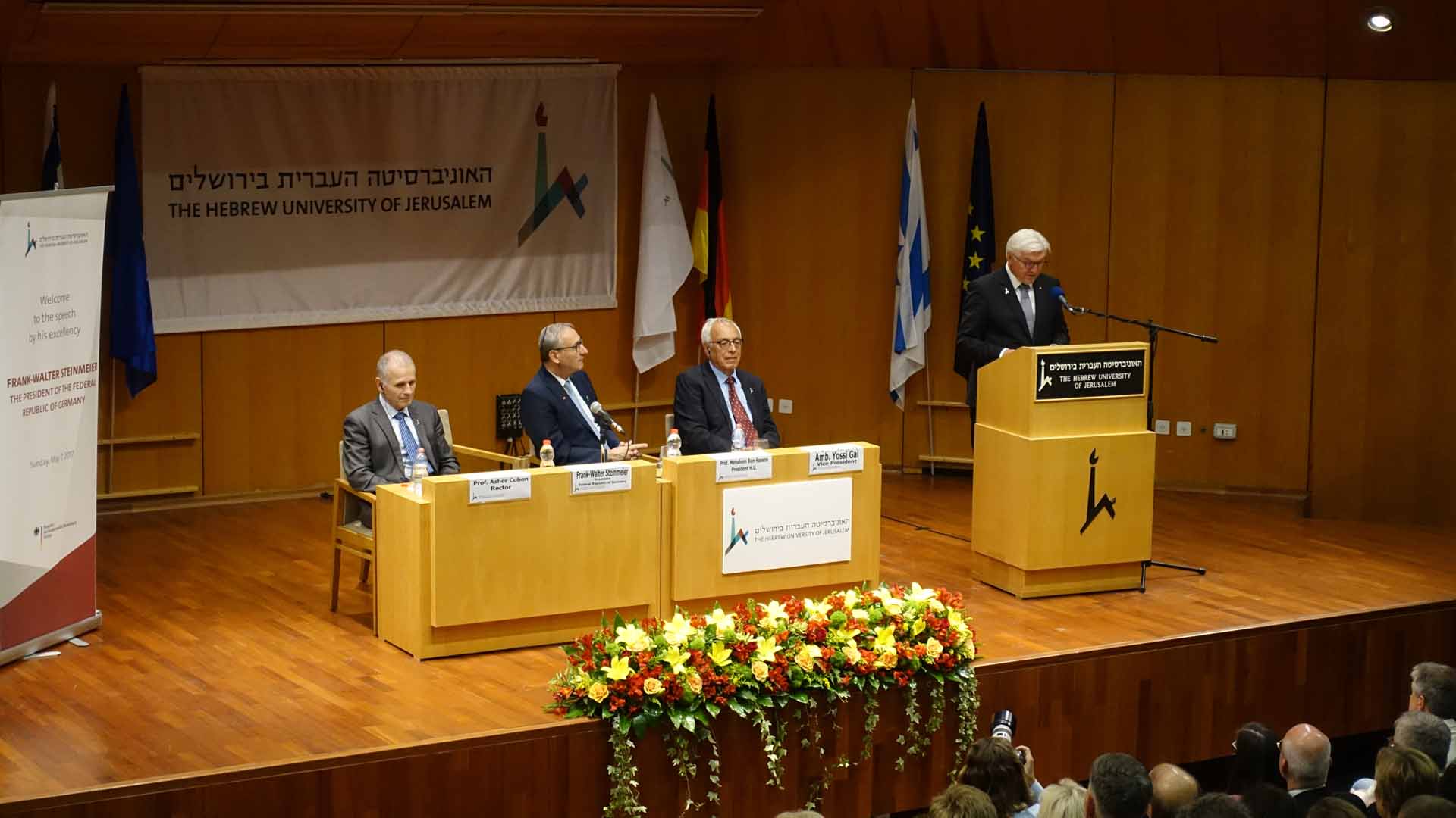 Steinmeier sprach in seiner Rede in der Hebräischen Universität die Gefährdung der Demokratie an