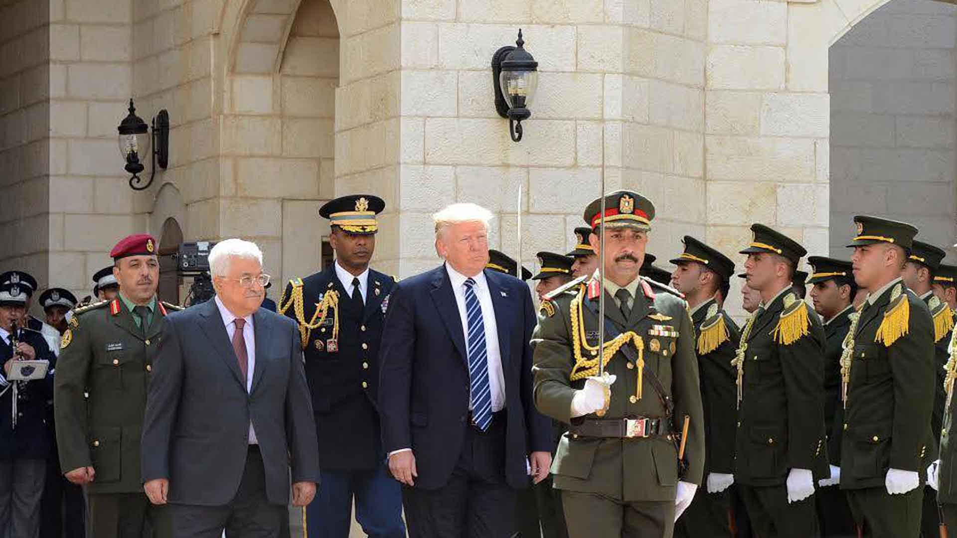 Palästinenserpräsident Abbas empfing am Dienstagmorgen Trump in Bethlehem