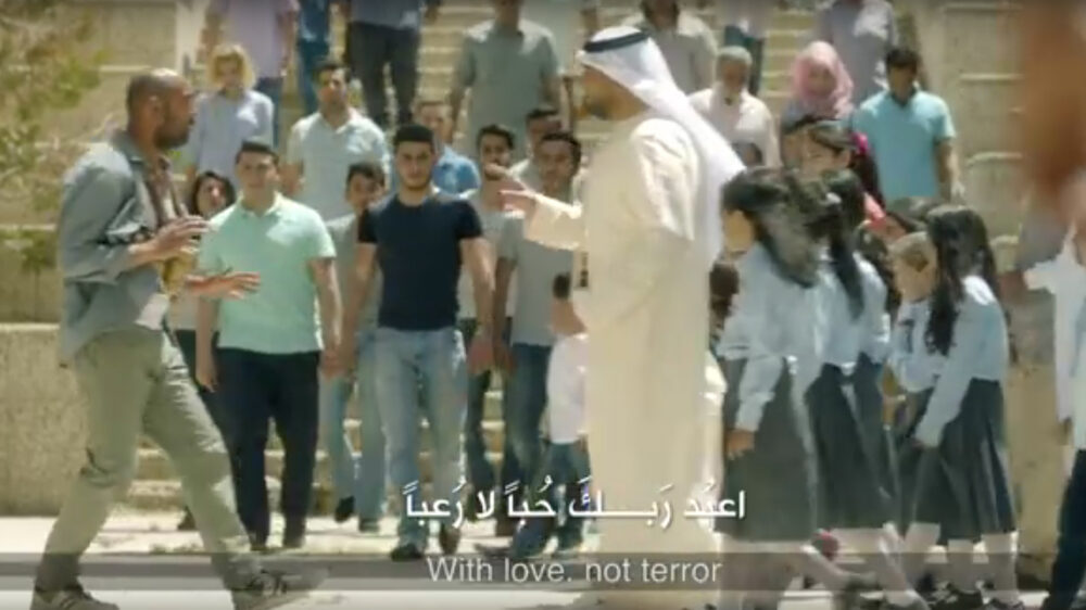 Popstar Hussein al-Jassmi aus den Vereinigten Arabischen Emiraten in einem Werbevideo gegen islamischen Terror