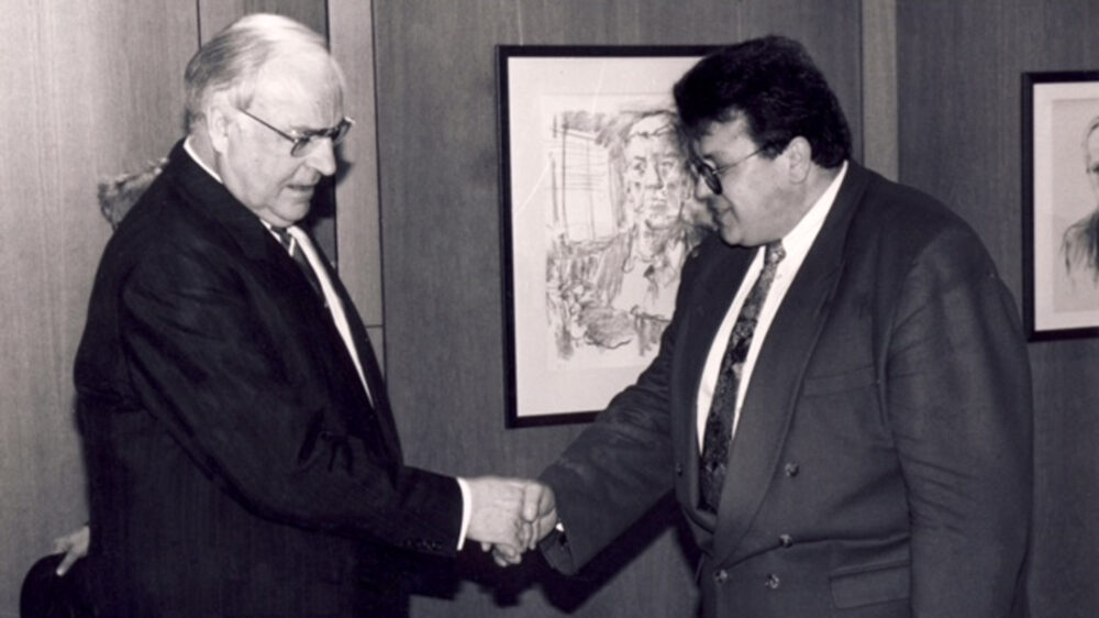 Altbundeskanzler Helmut Kohl bei einem Treffen mit dem früheren KEP-Geschäftsführer Wolfgang Baake
