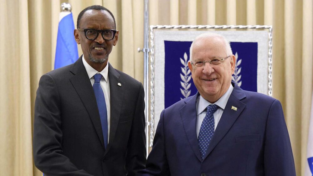 Fühlt sich in Israel zuhause: der ruandische Präsident Kagame (l.) neben seinem israelischen Amtskollegen Rivlin