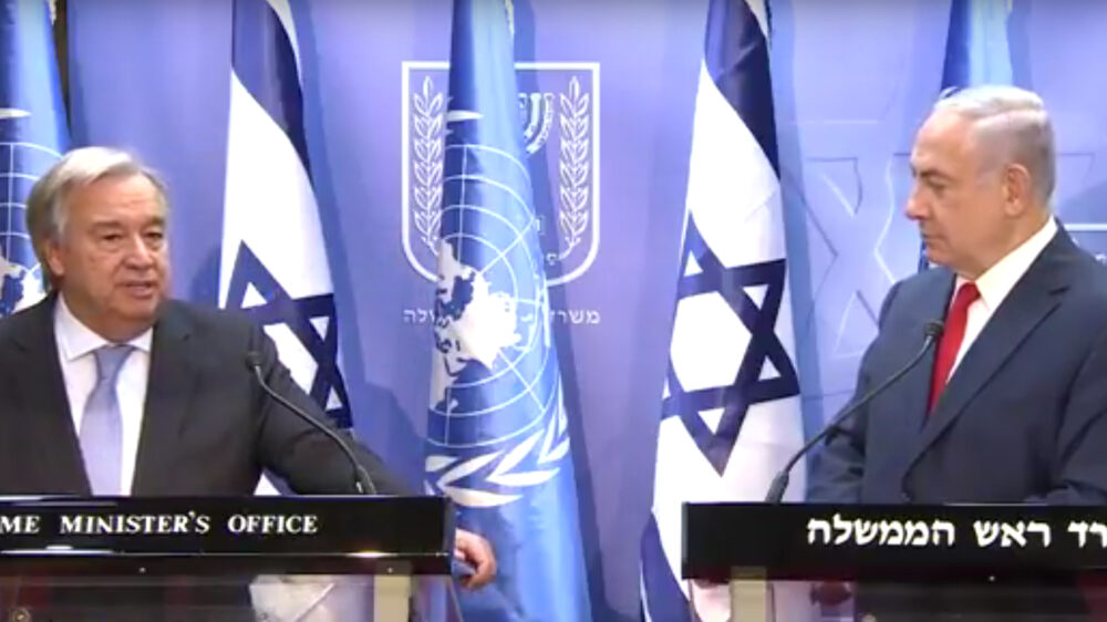 Guterres und Netanjahu sprachen am Montag in Jerusalem vor der Presse
