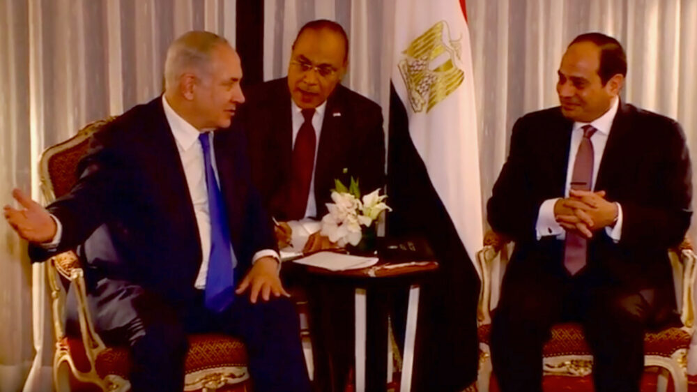 Israels Premierminister Netanjahu mit Ägyptens Präsident Al-Sisi in New York