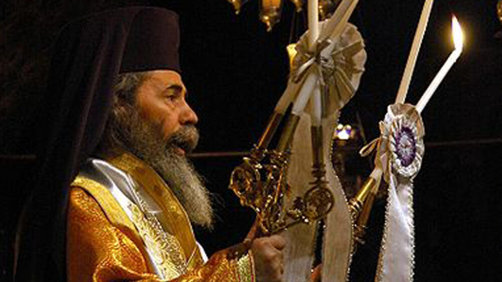 Gelangte trotz der Angriffe unbeschadet in die Geburtskirche: der griechisch-orthdoxe PatriarchTheophilos III.