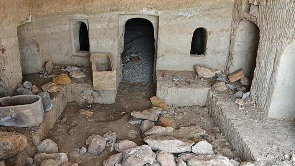 Die zentrale Kammer der in Nordisrael am See Genezareth entdeckten Grabhöhle