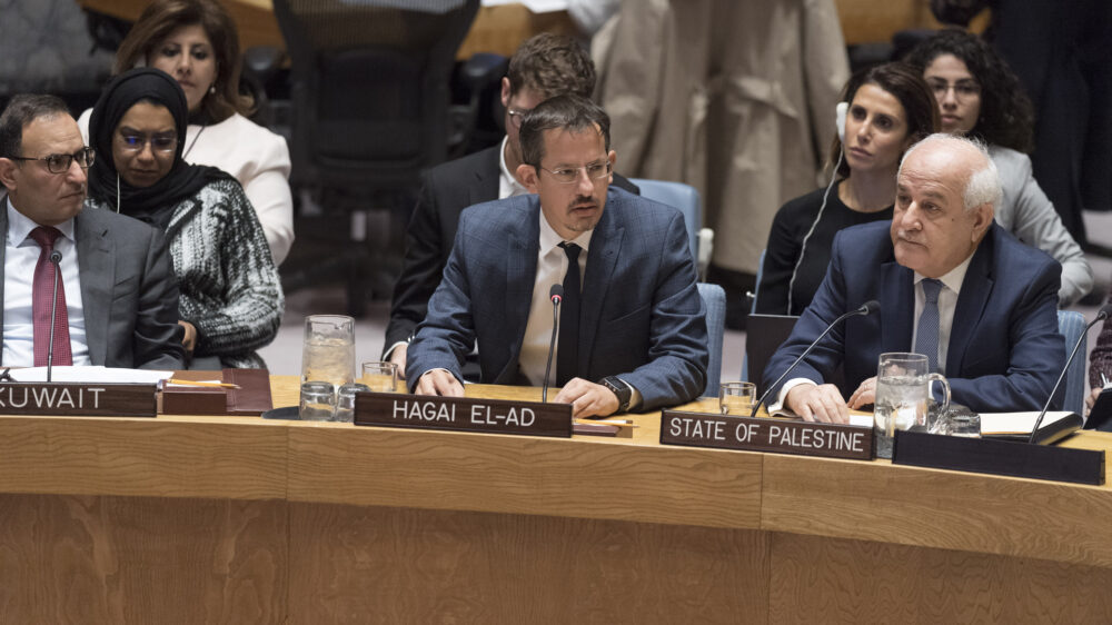Am Donnerstag hat der Generaldirektor der Organisation B'Tselem, El-Ad, im UN-Sicherheitsrat über die Situation im Nahen Osten gesprochen