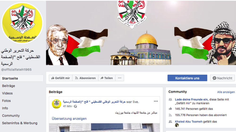 Die offizielle Facebookseite der Fatah sorgt wegen ihrer umstrittenen Inhalte immer wieder für Diskussionen