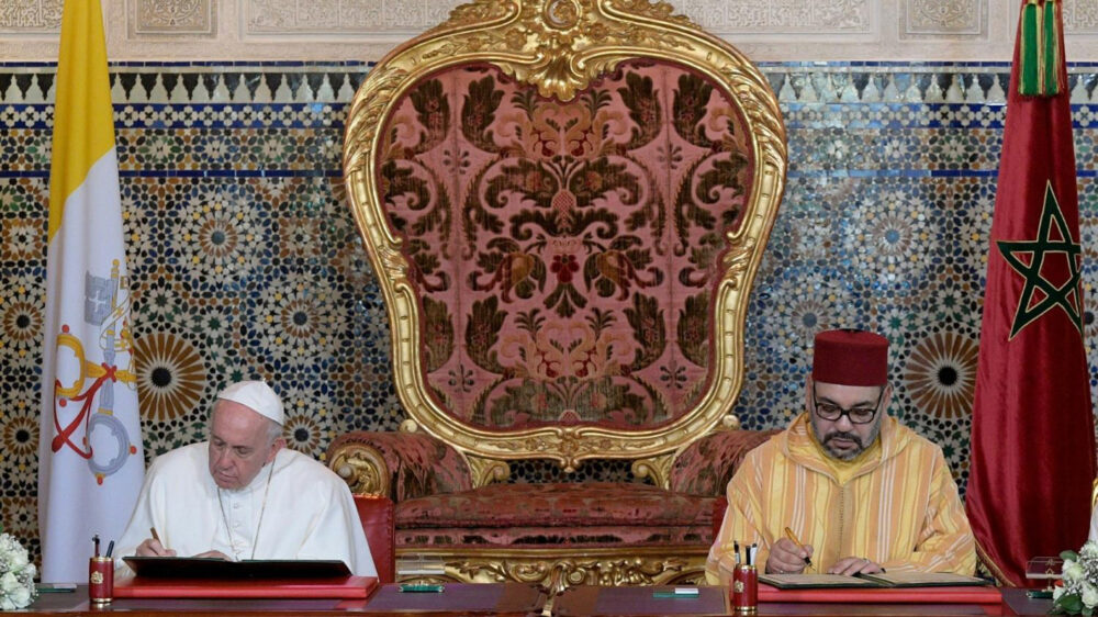 Papst Franziskus und der marokkanische König Mohammed VI. unterzeichnen einen Appell zu Israels Hauptstadt Jerusalem