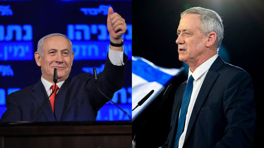 Sowohl Netanjahu als auch Gantz (r.) könnten bei den Knesset-Wahlen mit ihrer jeweiligen Partei stärkste Kraft werden