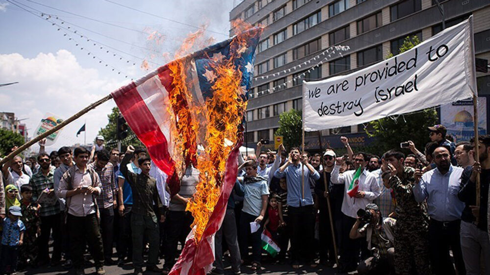 Gegen die USA, gegen Israel: Demonstranten während des Al-Quds-Tages in Teheran