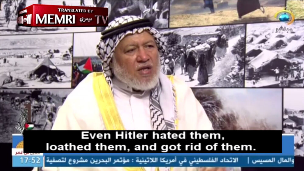 Der Hamas-Abgeordnete Marwan Abu Ras während eines Auftritts beim palästinensischen Sender „Al-Aqsa TV“