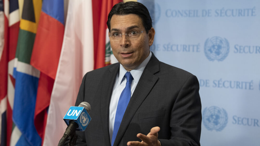 Der israelische UN-Botschafter Danon beim Sicherheitsrat der Vereinten Nationen in Washington