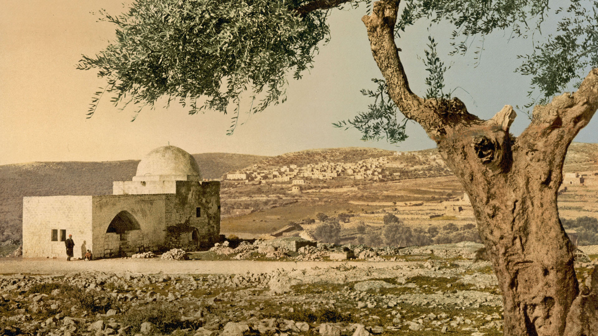 Historische Fotografie des Rahelgrabes bei Bethlehem, zwischen 1890 und 1900
