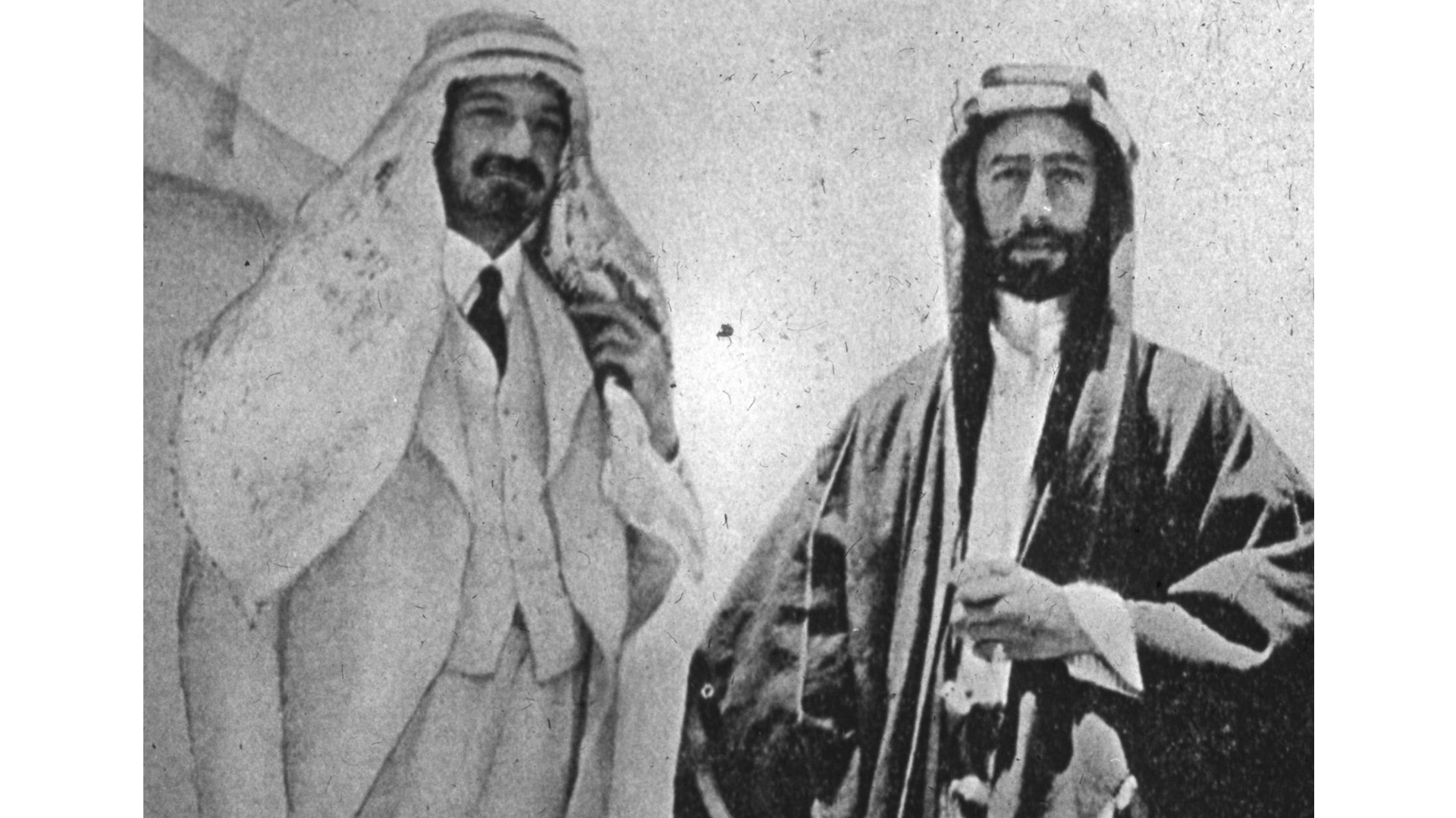Weizmann (l.) und Faisal im Jahr 1918: Als Nationalisten den Araber 1920 zum König eines syrischen Reiches ausrufen, hat das auch Auswirkungen auf die Geschehnisse in Palästina