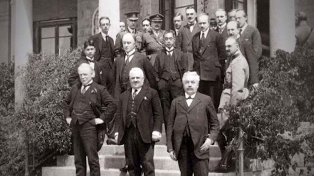 Damals noch in Schwarz-Weiß: Politiker der Siegermächte trafen sich im April 1920 in San Remo