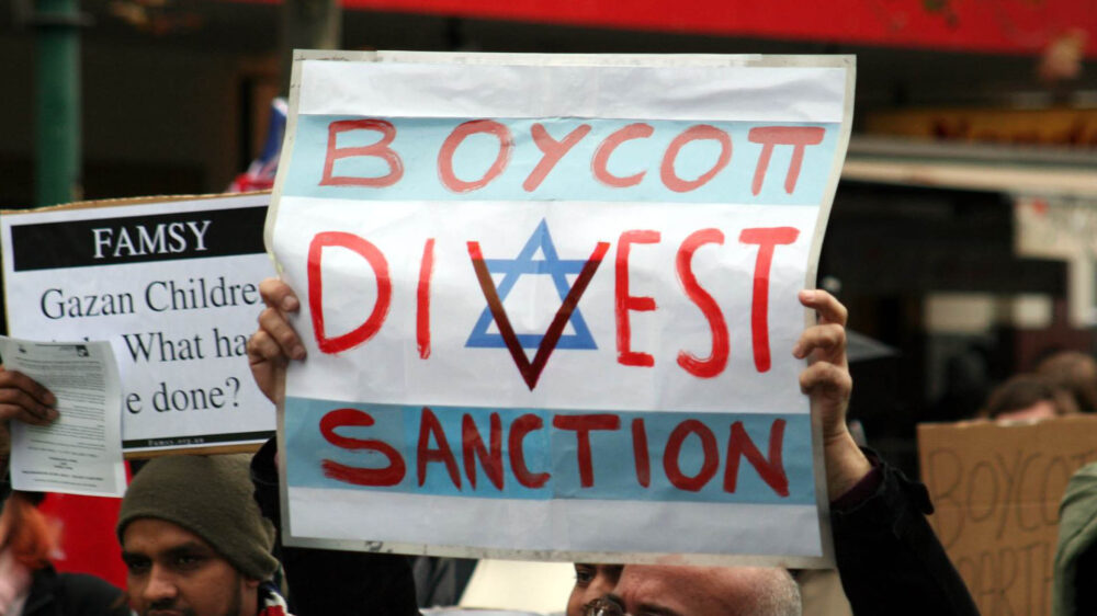 BDS steht für „Boykott, Desinvestitionen und Sanktionen“