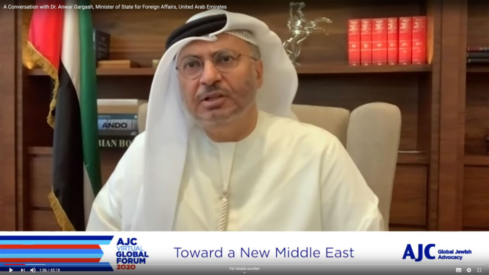 Sieht keinen Wert in brüchigen Beziehungen zu Israel: der emiratische Staatsminister Gargasch