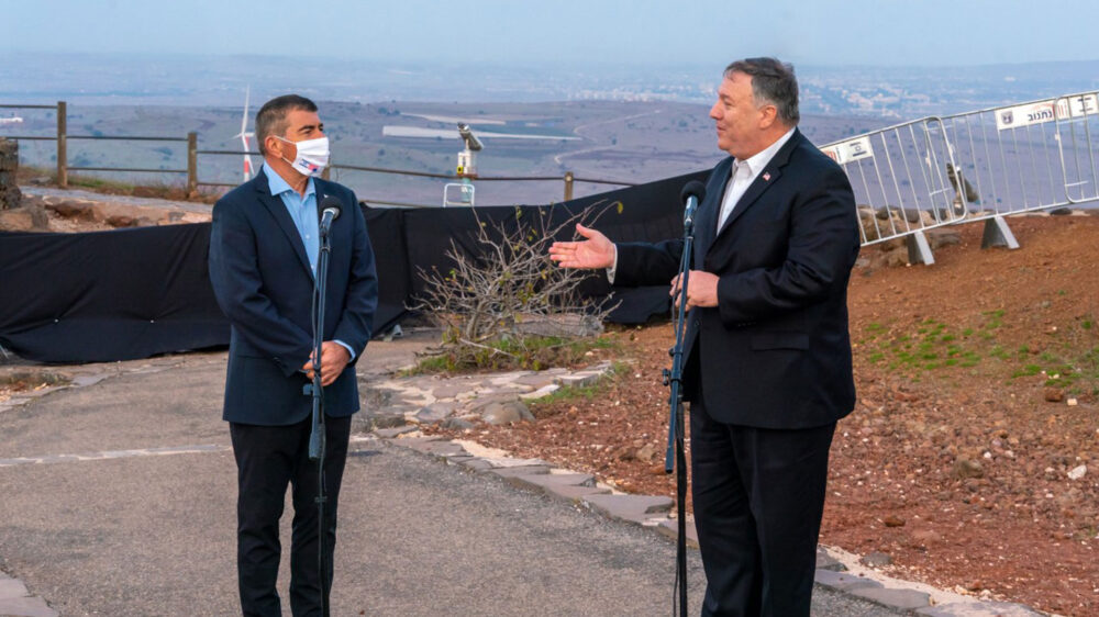 Unterstützt israelische Souveränität im Golan: US-Außenminister Pompeo (r.) mit seinem israelischen Amtskollegen Aschkenasi