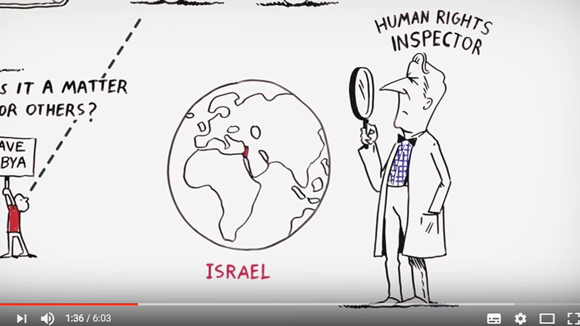 Israel wird in diesem Cartoon gesondert bewertet