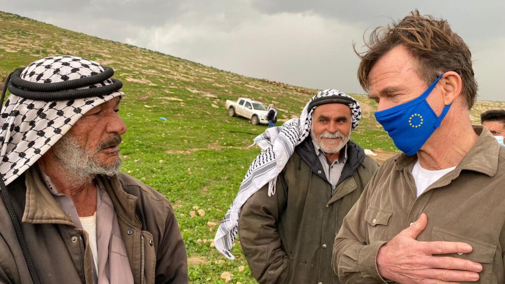 Der EU-Gesandte für das Westjordanland und den Gazastreifen, Sven Kühn von Burgsdorff, besucht das Westjordanland