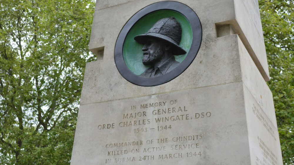 Dieses Denkmal in London erinnert an Orde Charles Wingate, der 1944 im damaligen Burma fiel