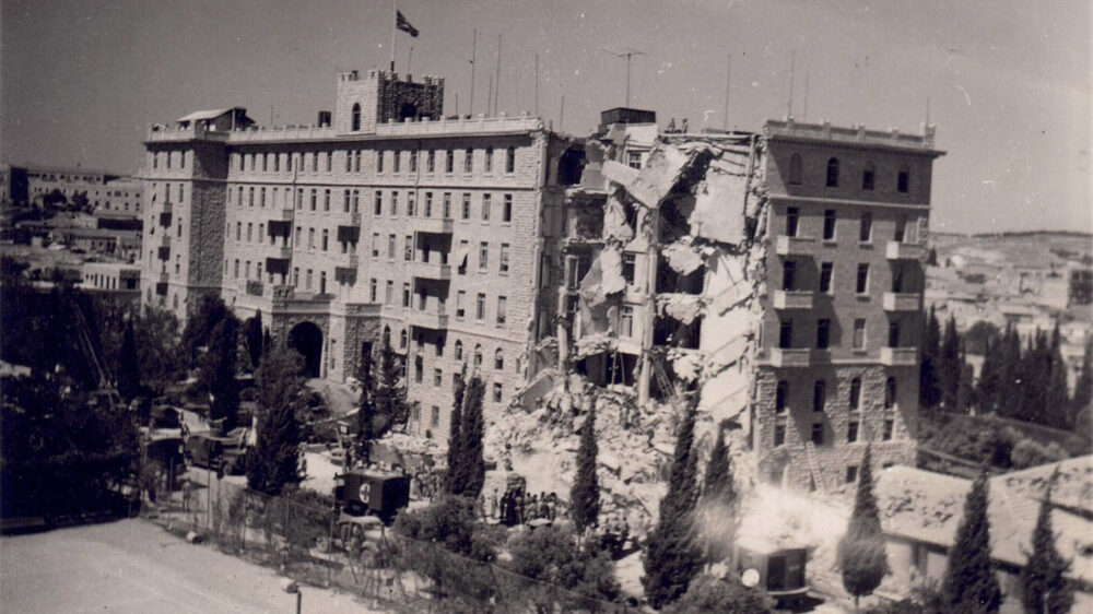 Südlicher Flügel zerstört: Das King David Hotel nach dem Bombenanschlag