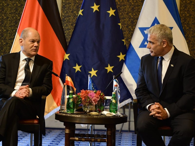 Bundeskanzler Olaf Scholz und der israelische Außenminister Jair Lapid