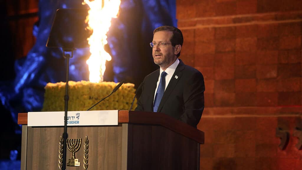 Präsident Herzog bei der Gedenkveranstaltung zu Jom HaScho'ah in Yad Vashem