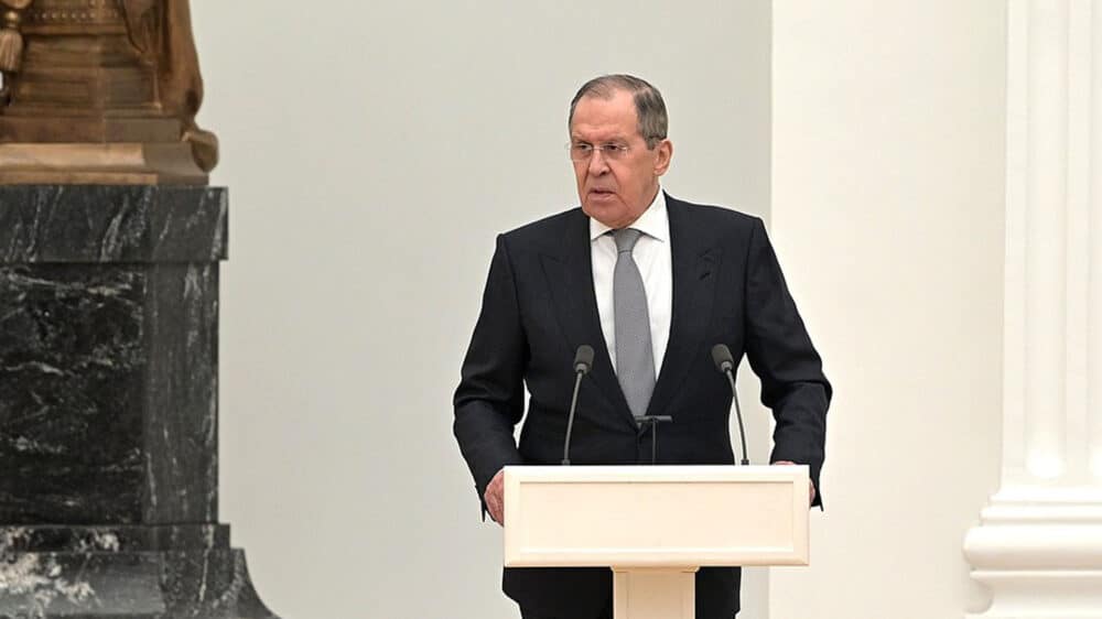 Der russische Außenminister Lawrow drei Tage vor dem Überfall auf die Ukraine