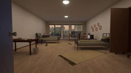 Ein dunkler Raum vom VR-Projekt des BR zu München 1972