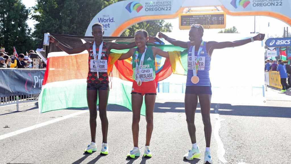 Korir, Gebreslase und Salpeter nach dem WM-Marathon von Oregon