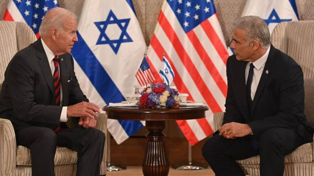 Lapid und Biden bei einem Arbeitstreffen in Jerusalem