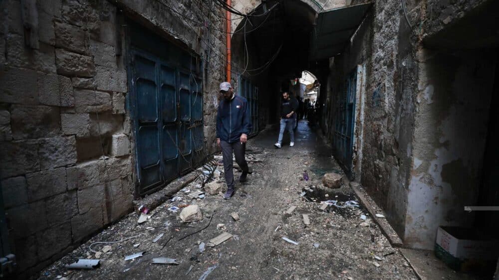 Eine Gasse in Nablus nach einer israelischen Militäroperation