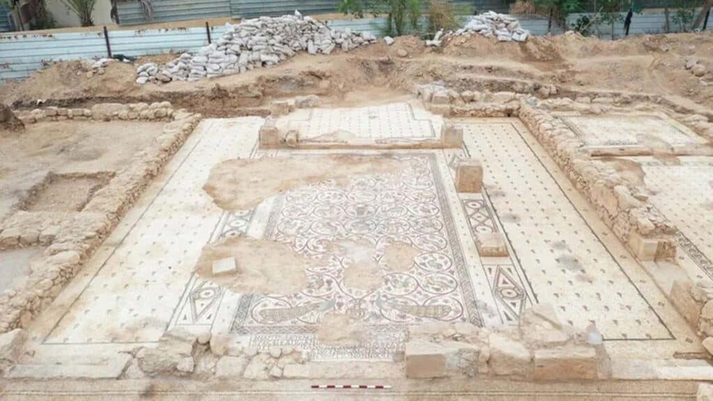 Die Überreste einer byzantinischen Kirche bei Jericho