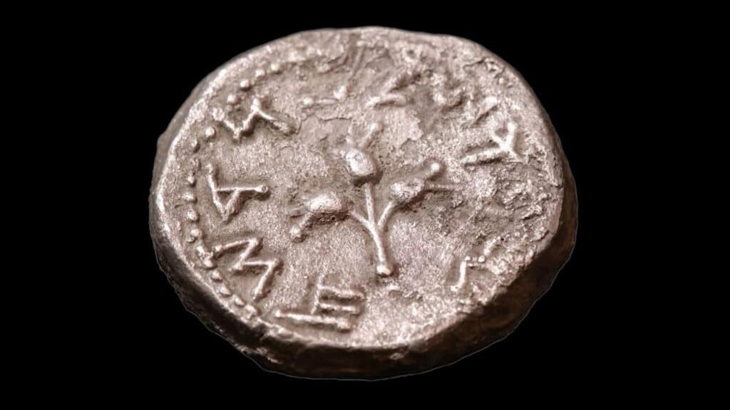 Eine Schekel-Münze aus dem 1. Jahrhundert vor Christus