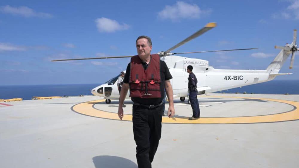 Energieminister Katz besucht eine Bohrplattform beim Leviathan-Gasfeld