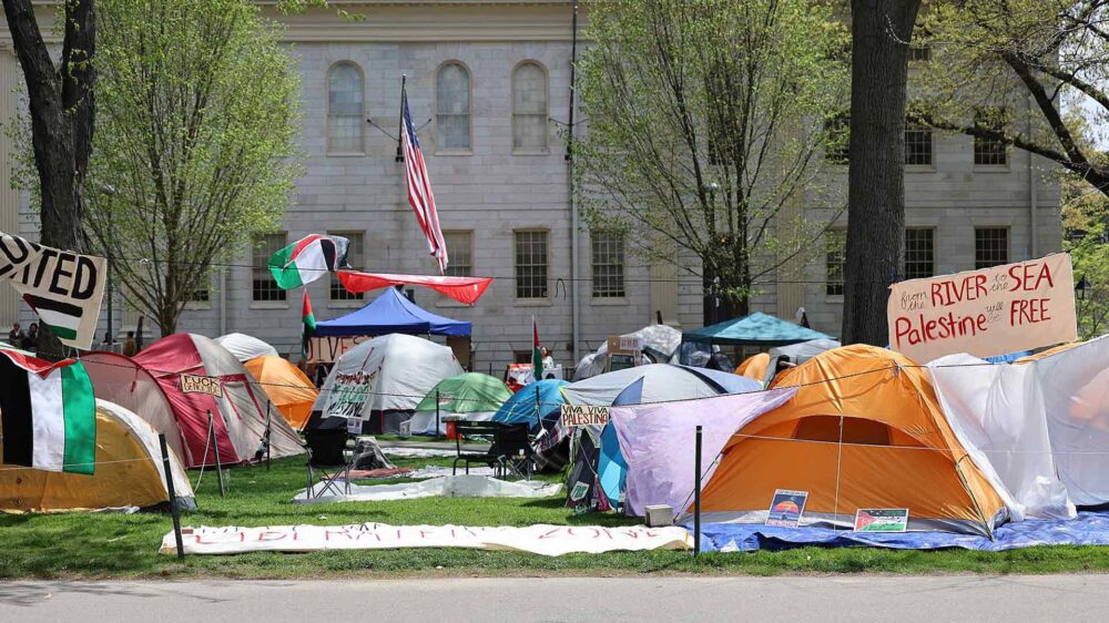 Sichtbare Proteste: Auch an der Universität Harvard bekundeten Studenten ihren Unmut über Israel